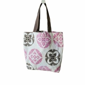 Saltbox Marrocan Print Tote Pink and Brown